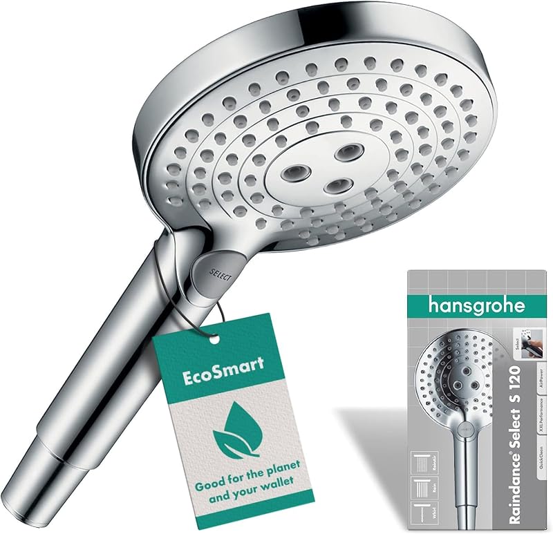 Hansgrohe Raindance Select S Shower Head 120mm 3 Sprays 9L/min Chrome EcoSmart