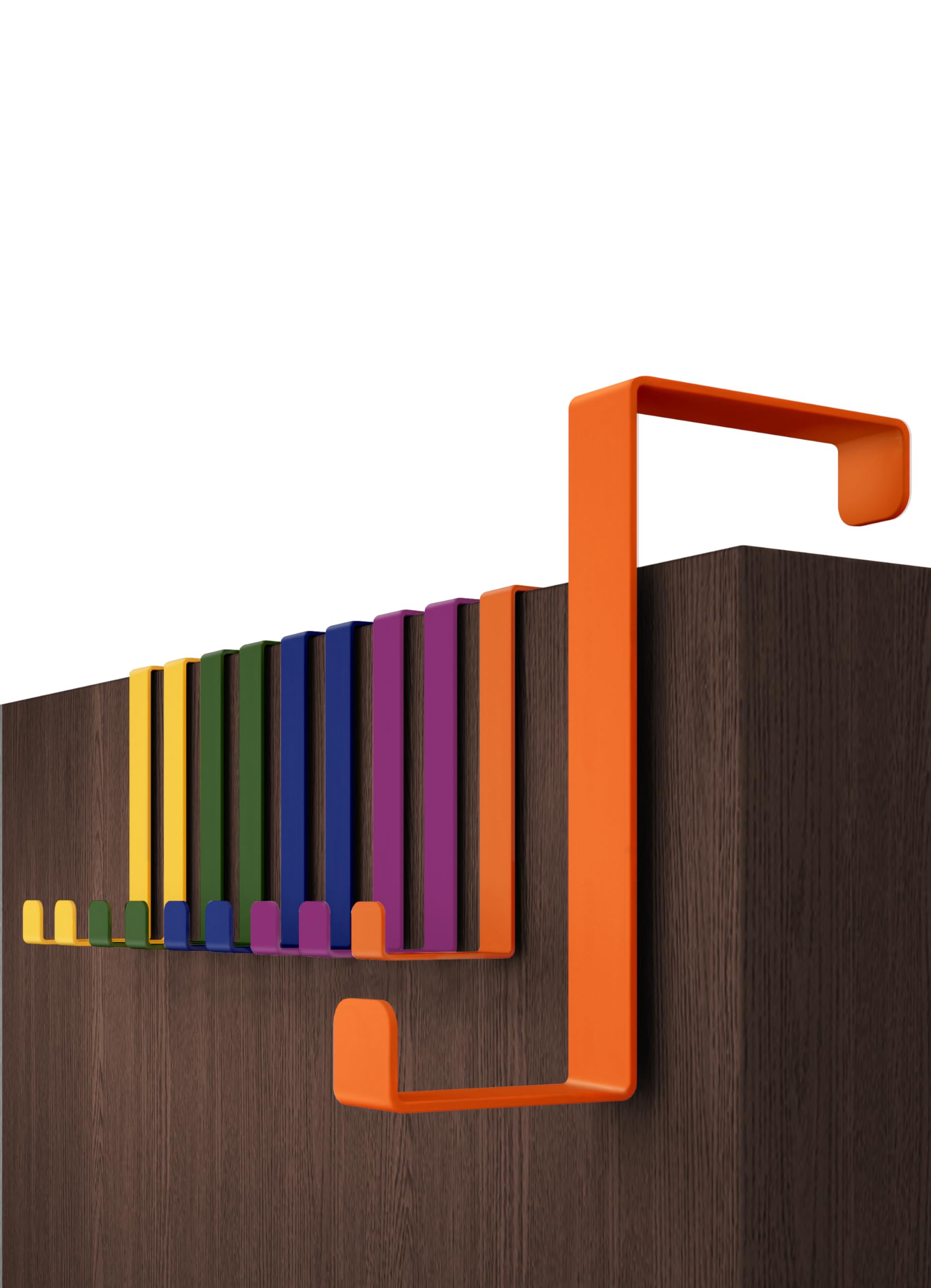 Menz Over Door Hanger – 10 pcs. Multicoloured - Coat Hooks 3.6 cm (1.4") + 4.6 cm (1.8") - Over Door Hook for Hanging Clothes, Coat Rack