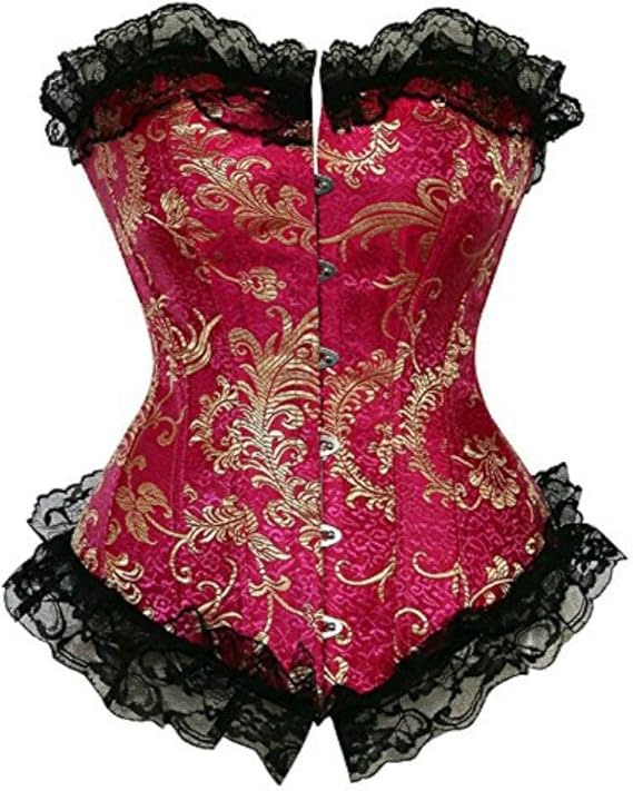 TNASA Women's Satin Waist Cincher Overbust Boned Corset Bodysuit