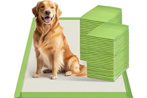 Gardner Pet Dog Pee Pads Extra Large 28"x34", XL Thicker ECO Green Disposable XLarge Puppy Training Pads Super Absorbent Full Edge-Wrapping Pad for Dogs, Puppies, Doggie, Cats, Rabbits-(30 Count)