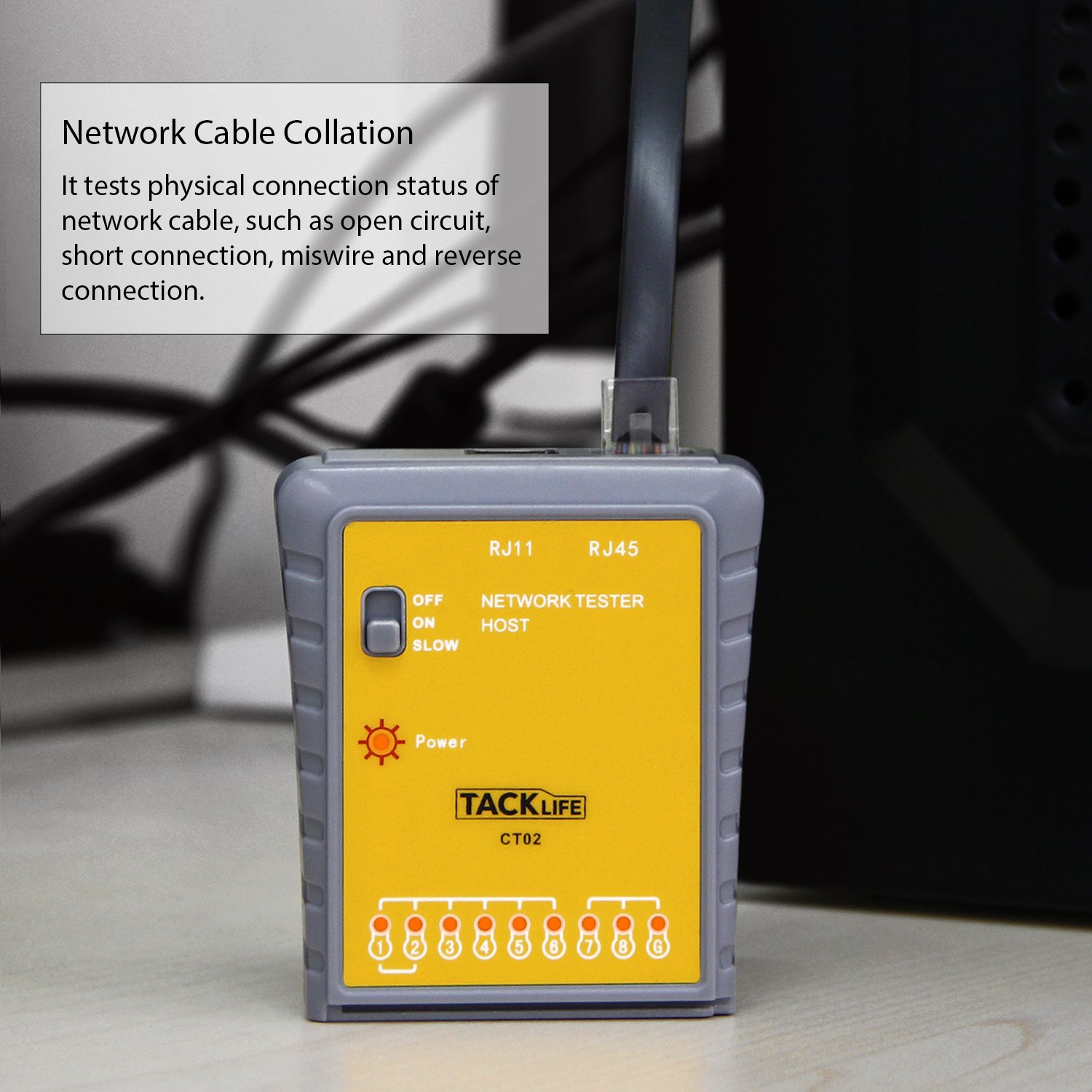 Tacklife CT02 Classic Network Cable Tester RJ45 RJ11 CAT5 CAT6 Network