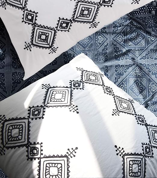 Amazon Com Flber Geo Embroidered Euro Sham Set Cotton Oversized