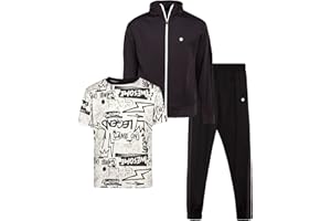 RBX Boys' Jogger Set - 3 Piece Tricot Sweatshirt, Sweatpants, and T-Shirt Tracksuit (8-12)