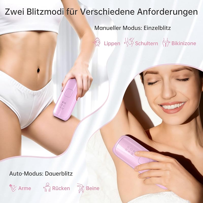 IPL Geräte Haarentfernung mit Saphir-Kühlfunktion：Laser Haarentfernung mit 3 Erweiterte Modi, 300,000 Blitze, Zu Hause Dauerhafte Haarentfernung für Frauen, Männer, Achseln, Beine, Körper