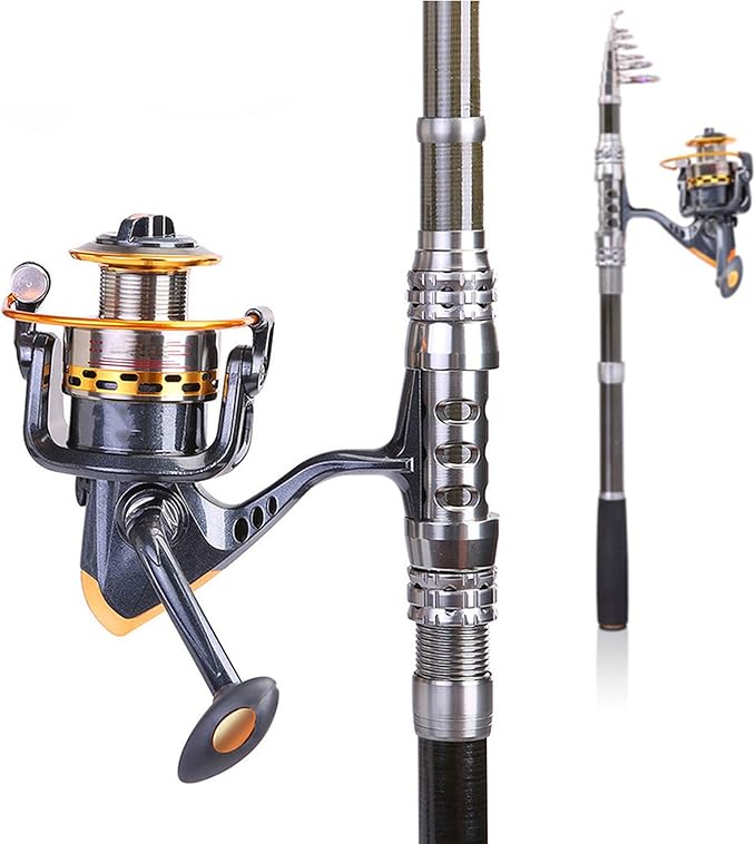 Spinning Telescopic Fishing Rod Set and Carp Fishing Reel