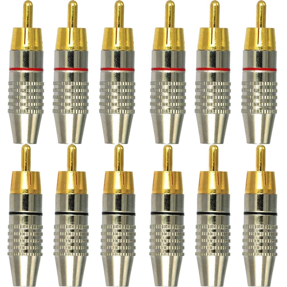 RUNCCI-YUN 12pcs RCA Panel Mount Connectors - RCA Audio Video Adapter for Speaker Cable, Multimedia and CCTV