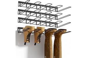 zacurter Boot Rack, Wader Hangers for wall, 8 Pair Boots Organizer Racks for Tall Boots and Cowboy shoes, Metal Wall Mounted 