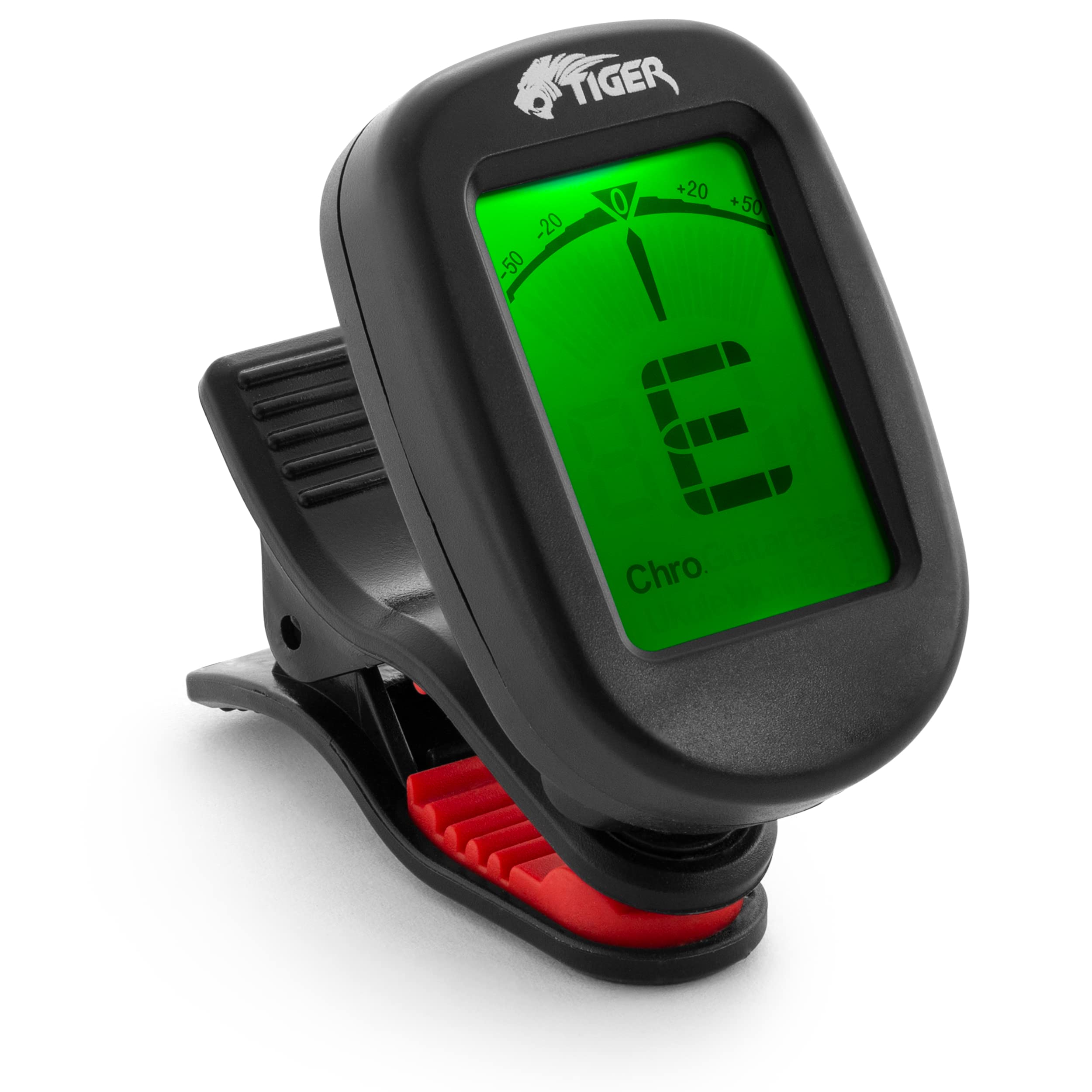 TIGER CT-99 Chromatic Clip-On Tuner for Electric, Acoustic, Bass Guitar, Ukulele, Violin, Banjo - Black