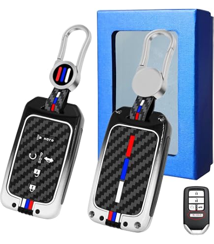 T-carbon Real Carbon Fiber Key Fob Case For Honda Civic, Accord, CR-V, Pilot (2023-2024) - Red - View #5