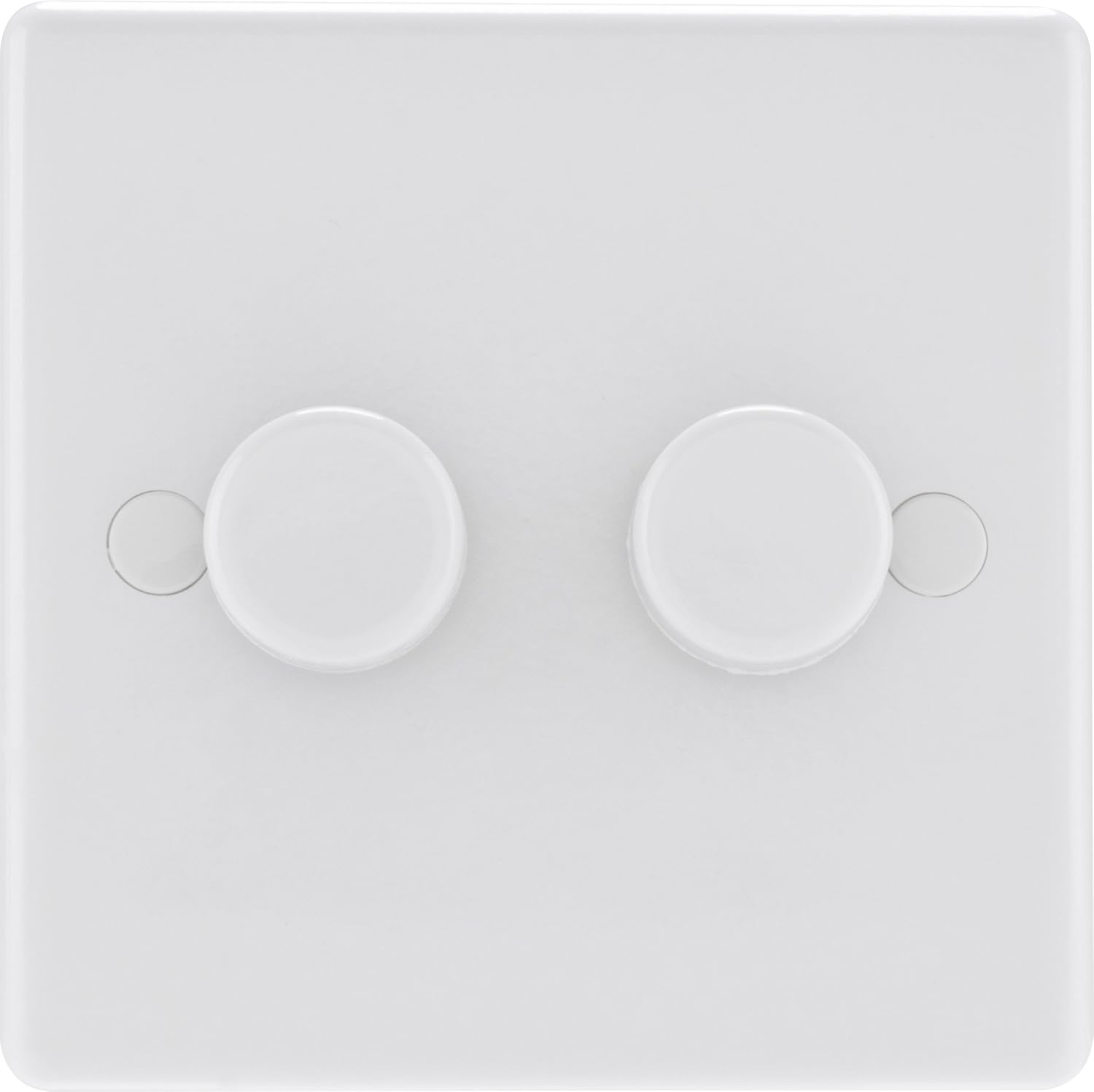 BG Electrical 882P01 Double Round Push Button Dimmer Light Switch