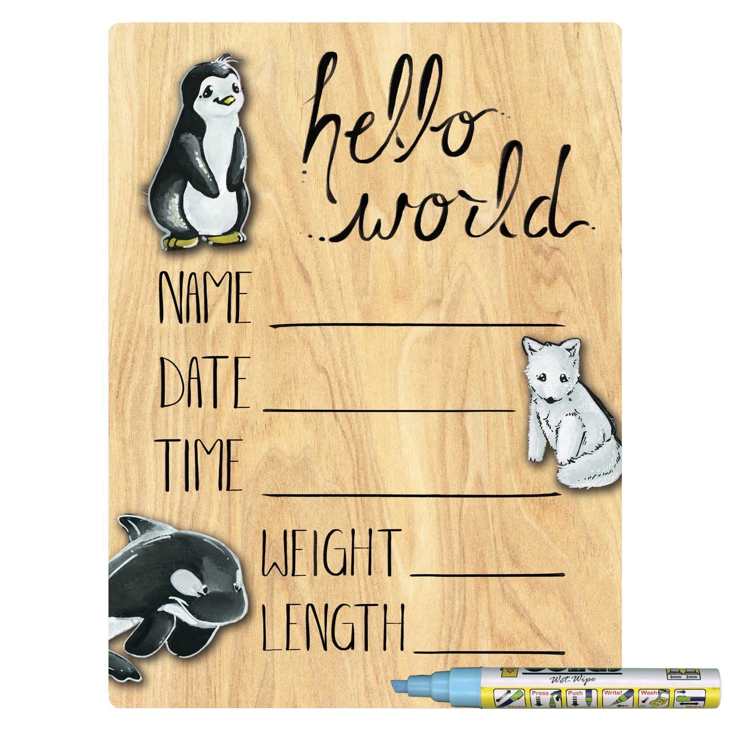Cohas Hello World Newborn Baby Announcement Printed