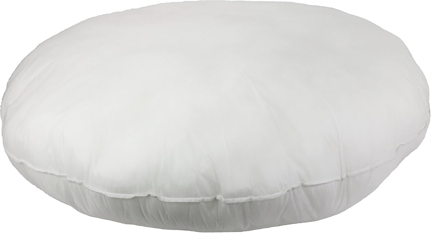 Foamily Premium Hypoallergenic Round Stuffer Pillow Floor Insert Sham Form Polyester, 32" L X 32" W, Standard/White: Home & Kitchen