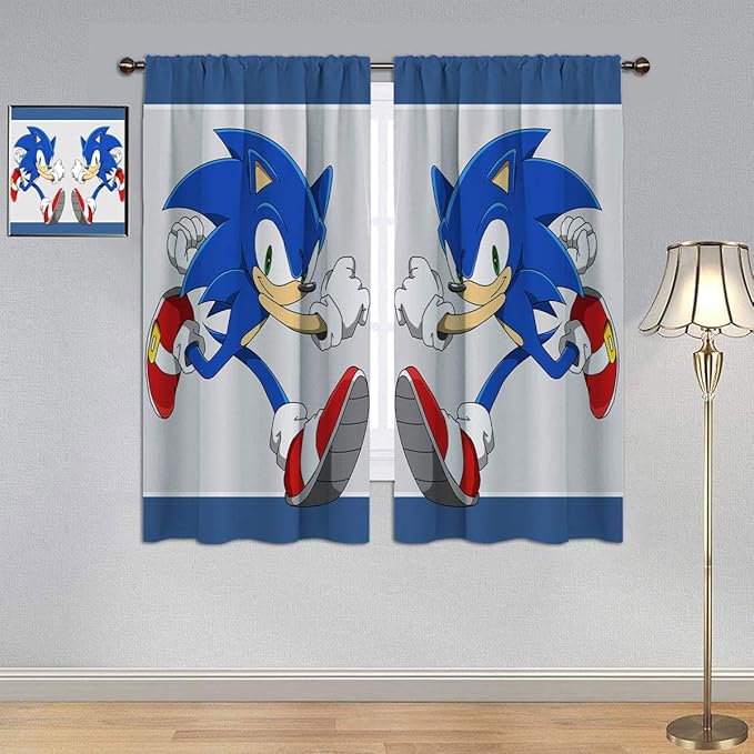 ARYAGO - Cortina de ventana para habitación de niños, Sonic The