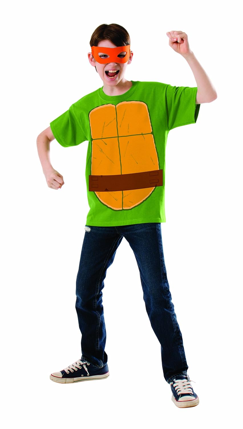 Teenage Mutant Ninja Turtle Child's Michelangelo Costume Top and Eye Mask, Small