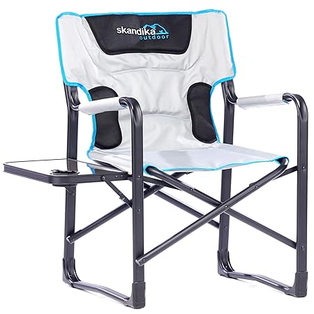 Skandika Campingstuhl Deluxe faltbarer Garten- / Falt- / Klapp- stuhl mit Getränkehaltern, Gepolsterte Armlehnen, bequemer An