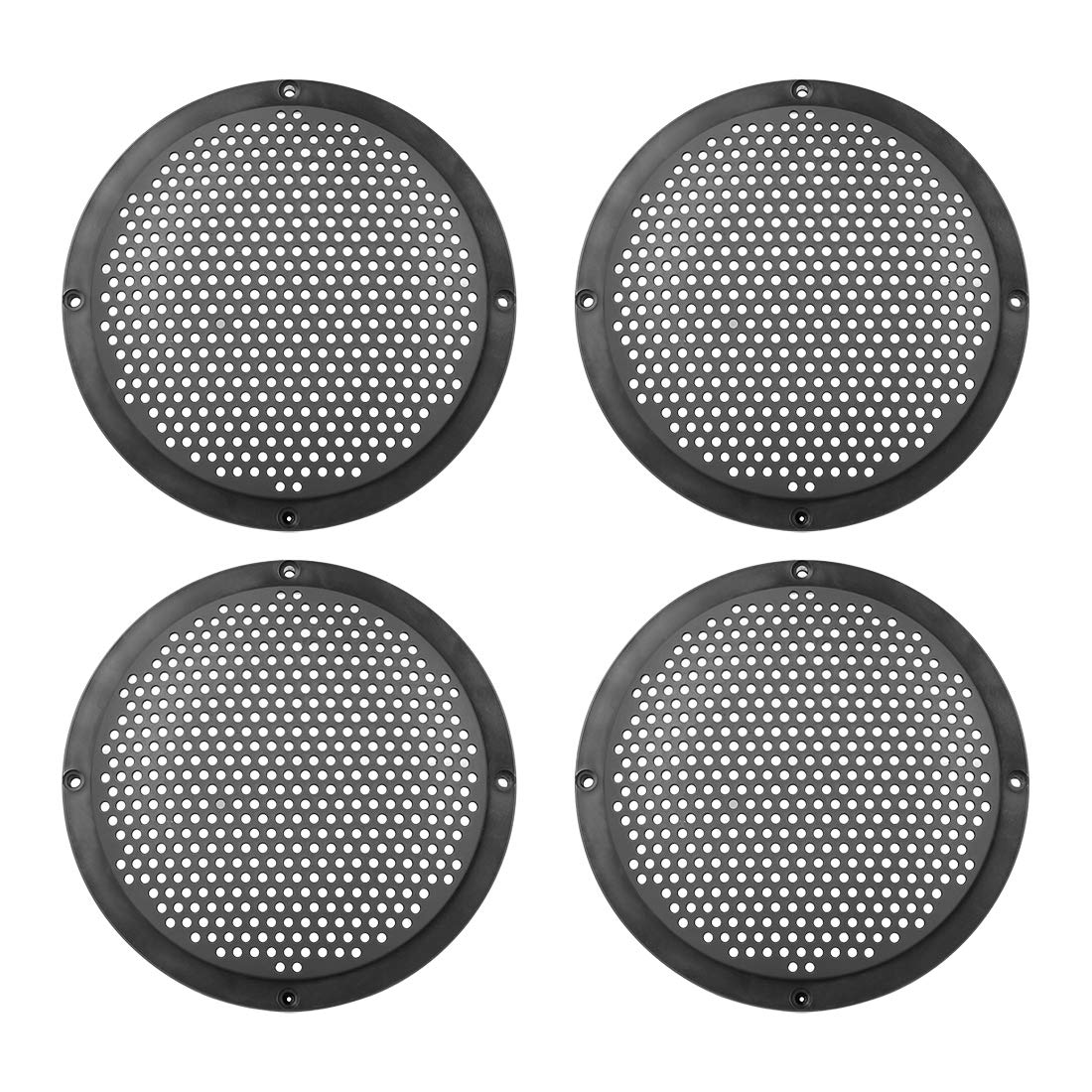 X AUTOHAUX 4pcs 6" Car Plastic Audio Speaker Cover Mesh Grill Guard Black