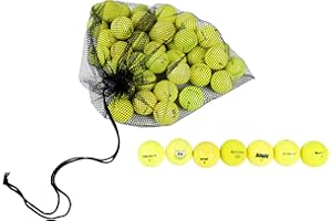 CLEAN GREEN GOLF BALLS 48-Pack Clean Green Recycled Yellow Golf Balls - Neon Colored - Used Good Condition - Includes Mesh Carry Bag - Cheap Golf Balls for Men and Women