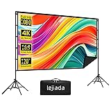 Projector Screen and Stand,120 inch lejiada Black