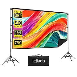 Projector Screen and Stand,120 inch lejiada Black