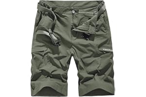 KOLONGVANGIE Quick Dry Hiking Shorts Men's Cargo Casual Outdoor 4-Way Stretchy Lightweight Summer Short with Multi Pockets 30-46 (No Belt)