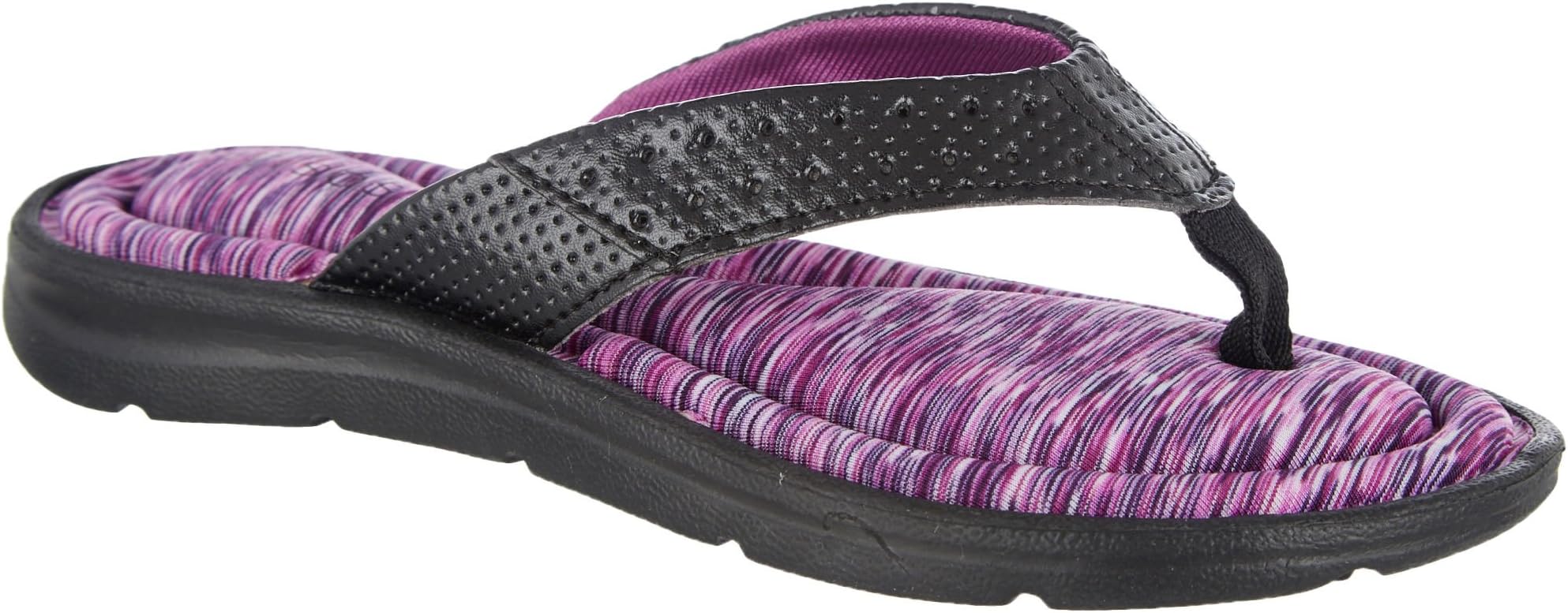 Brisas Womens Zamora Cushioned Flip Flops 9 Black/Purple