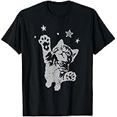 Y2K Cat Jumping Stars Silly 90s 2000s Grunge Vintage Graphic T-Shirt