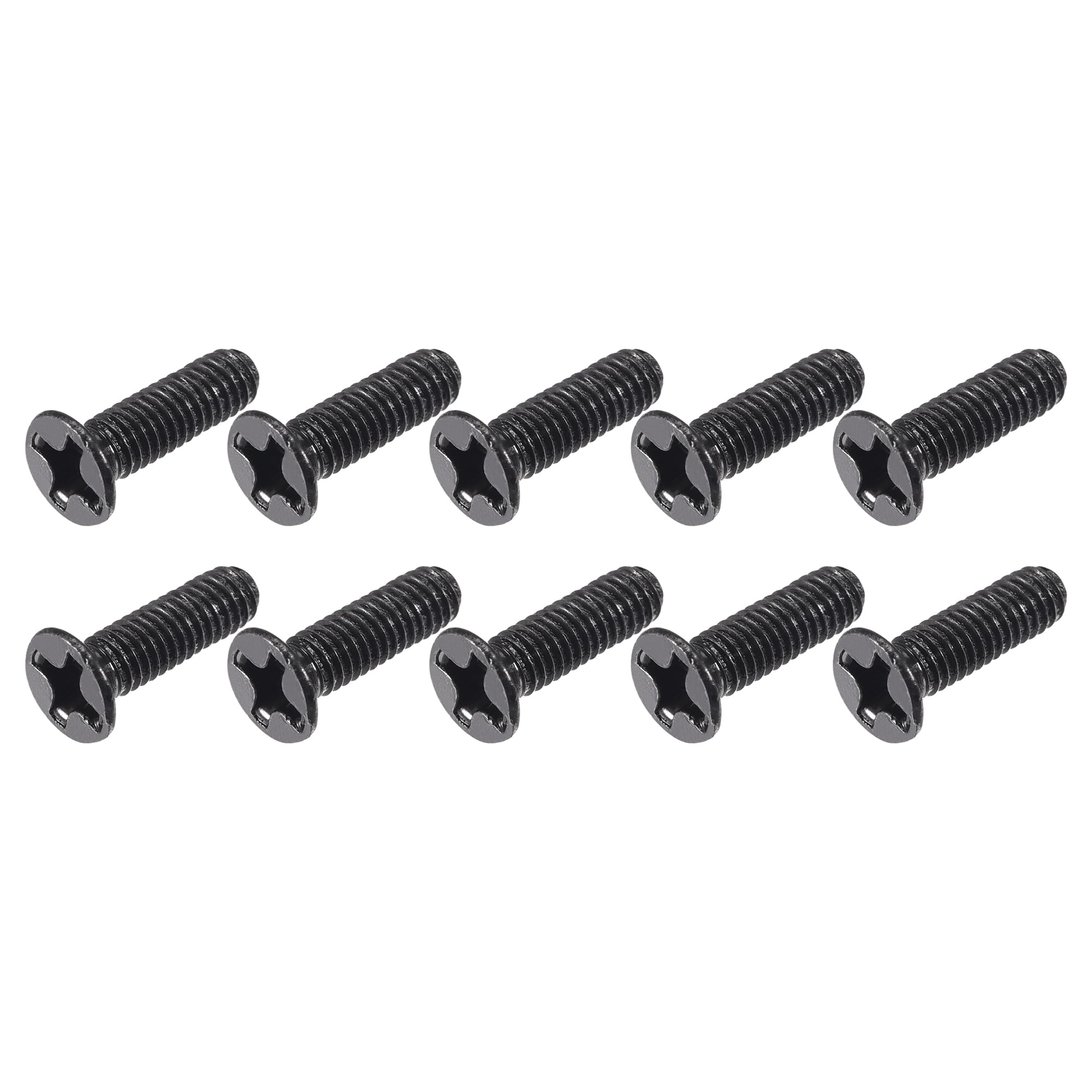 METALLIXITY Phillips Flat Head Screws (M3 x 10mm) 150Pcs, Carbon Steel Machine Screws - for Glasses Watch and Other Small Electronics, Black