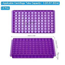 PATIKIL 96 Wells Tube Rack, 2 Pcs Vial Rack Double