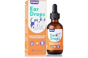 Kopmath Dog Ear Drops, Dog Ear Cleaner, Pet Ear Cleaning, Natural Solution for Dogs and Cats,60ml with Dropper
