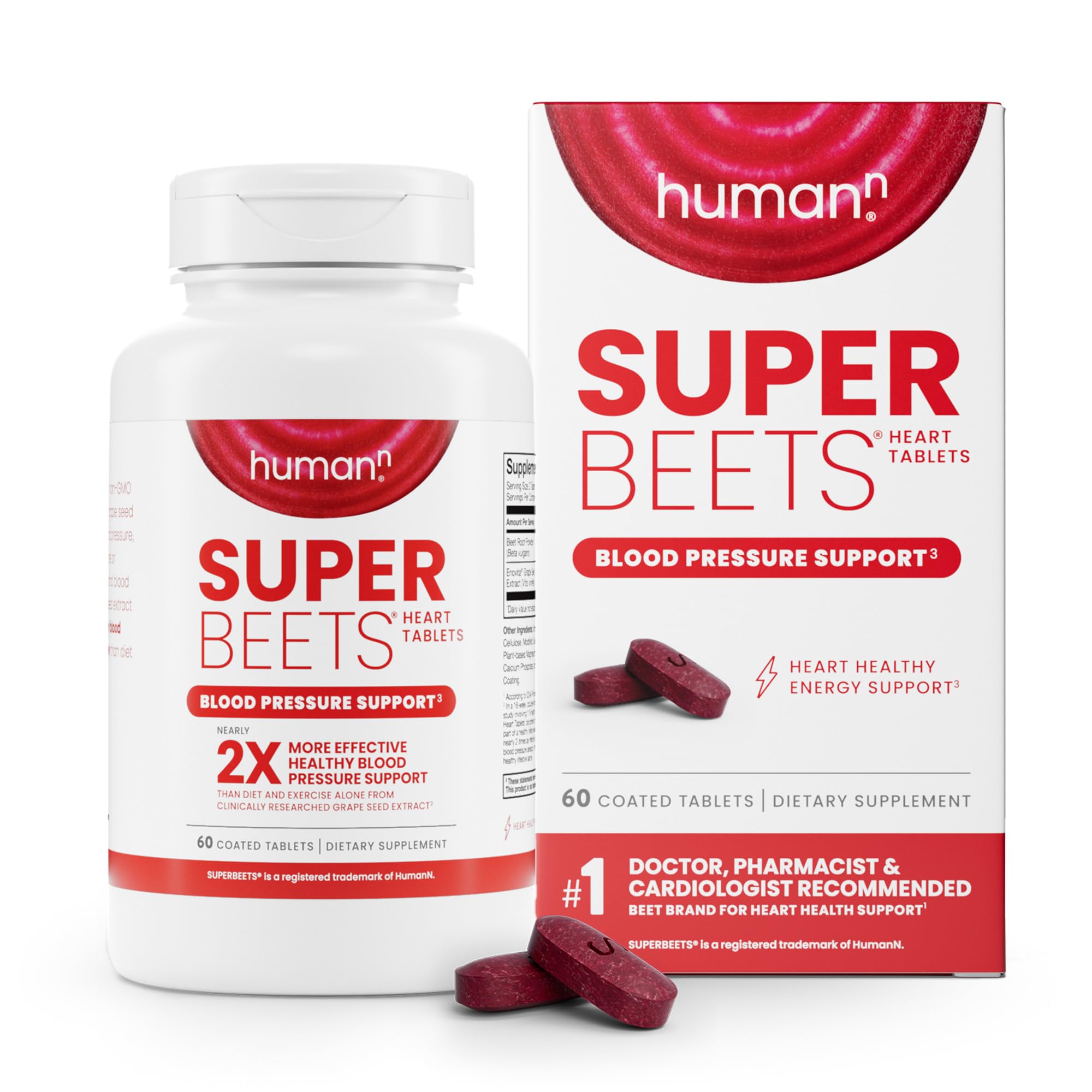 humanN SuperBeets Heart Tablets Smooth Coat 500mg