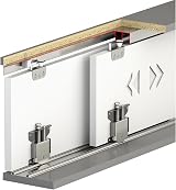 Decoranddecor Sliding Wardrobe Track Kit 1.2m Two Doors Ball Bearings view 1