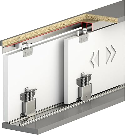 Decoranddecor Sliding Wardrobe Track Kit 1.2m Two Doors Ball Bearings