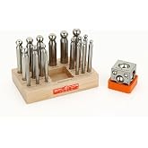 Splenor Tools Steel 1.5" Square Dapping Doming Block and 18 Punch Set - for Jewelry Making - Metal Forming Tools - Shaping Die