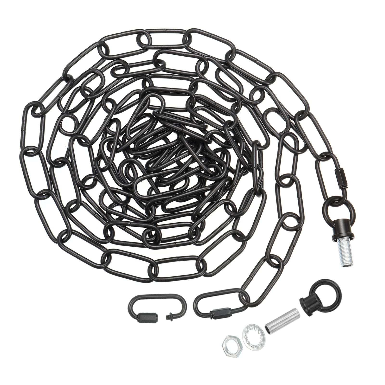 PATIKIL 10 Feet Lighting Chain for Hanging Lamp, Chandelier Chain Light Fixture Chain Load Capacity 65 Lbs for Pendant Light, Ceiling Fan, Black — image 1