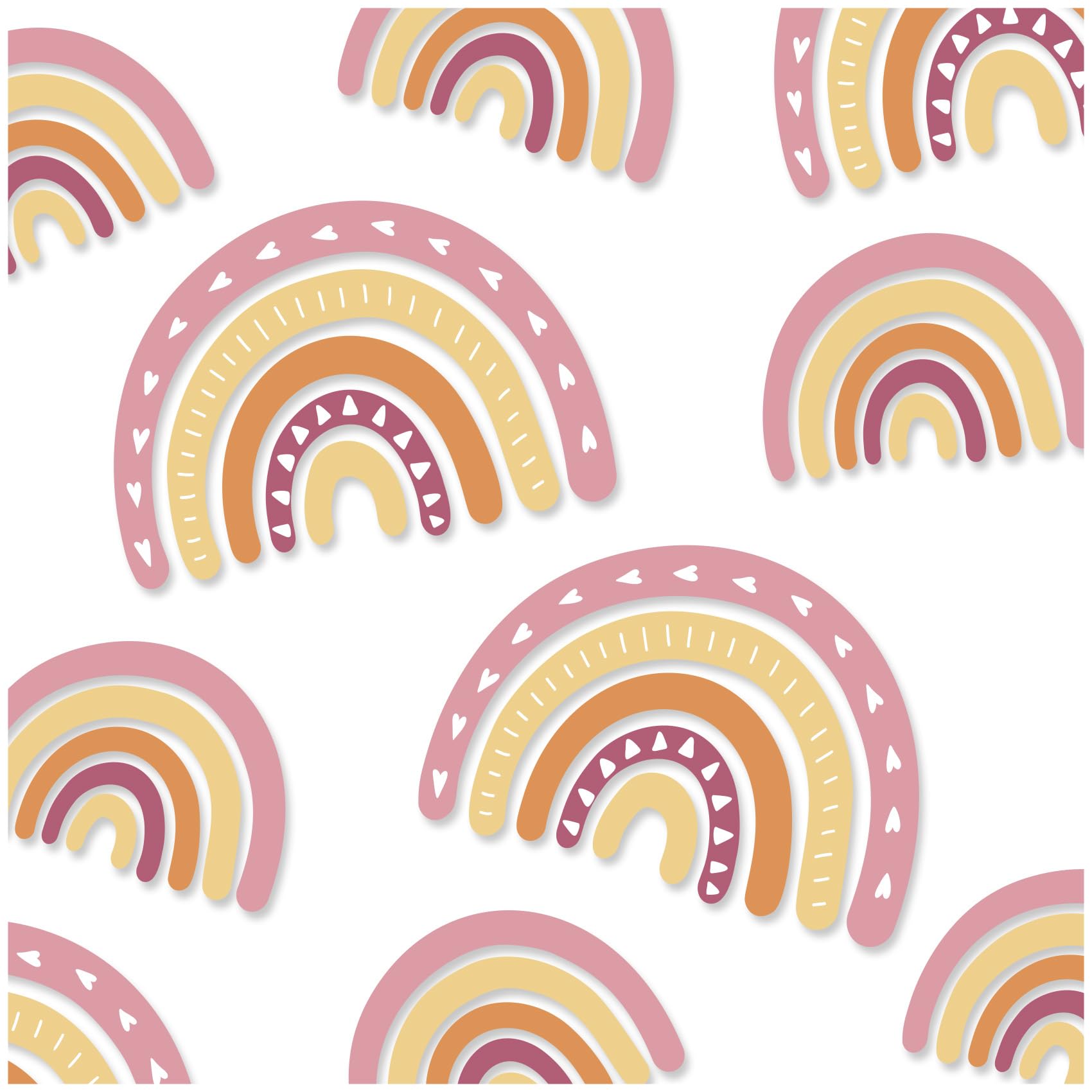 Y004 Rainbow Wall Sticker for Children's Room (07 Pink/Yellow)