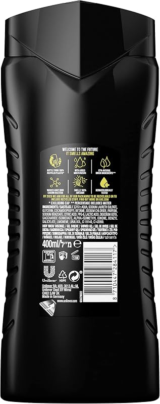 Gel de banho axe masculino preto 400ml - embalagem de 3