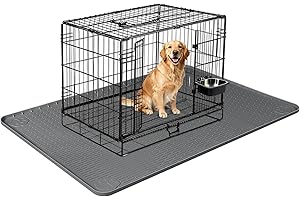 Bartuke Silicone Dog Bed Mat, 145 x 101cm Crate Mat for Dog Cages, Kennel Mat with Raised Edge, Washable, Waterproof, Leakpro