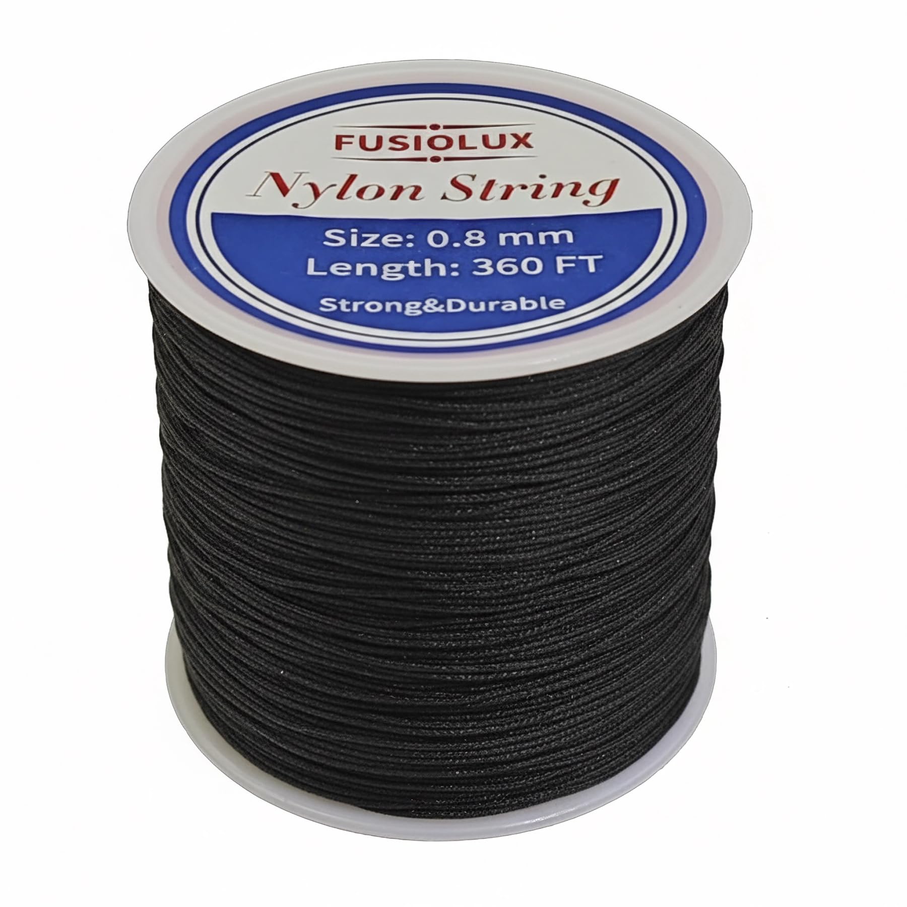 Photo 1 of 0.8mm Nylon Cord for Bracelet Making, 360Ft Strong Non-Stretch Craft String for Braiding, Colorfast Nylon Braided Thread for DIY Bracelets, Macrame, Keychains, Dream Catchers (Black)