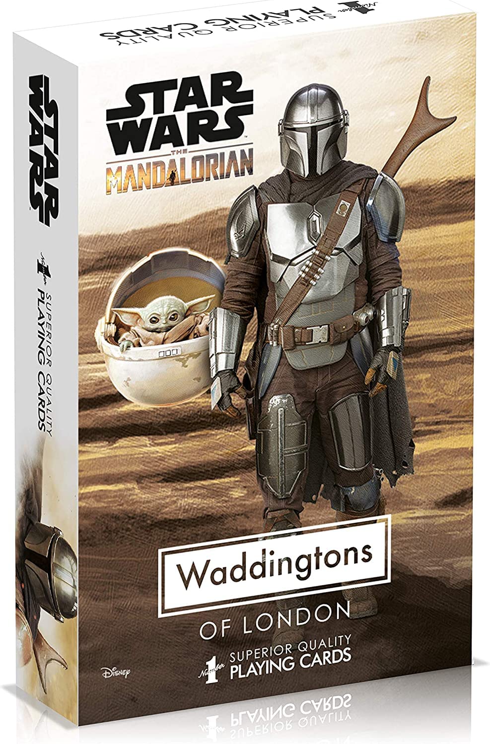 Waddingtons Number 1 Star Wars The Mandalorian Playing Card Game, play with Yoda, Cara Dune, IG-11, Greef Karga, The Child and The Mandalorian himself, gifts and toys for boys and girls aged 8 plus