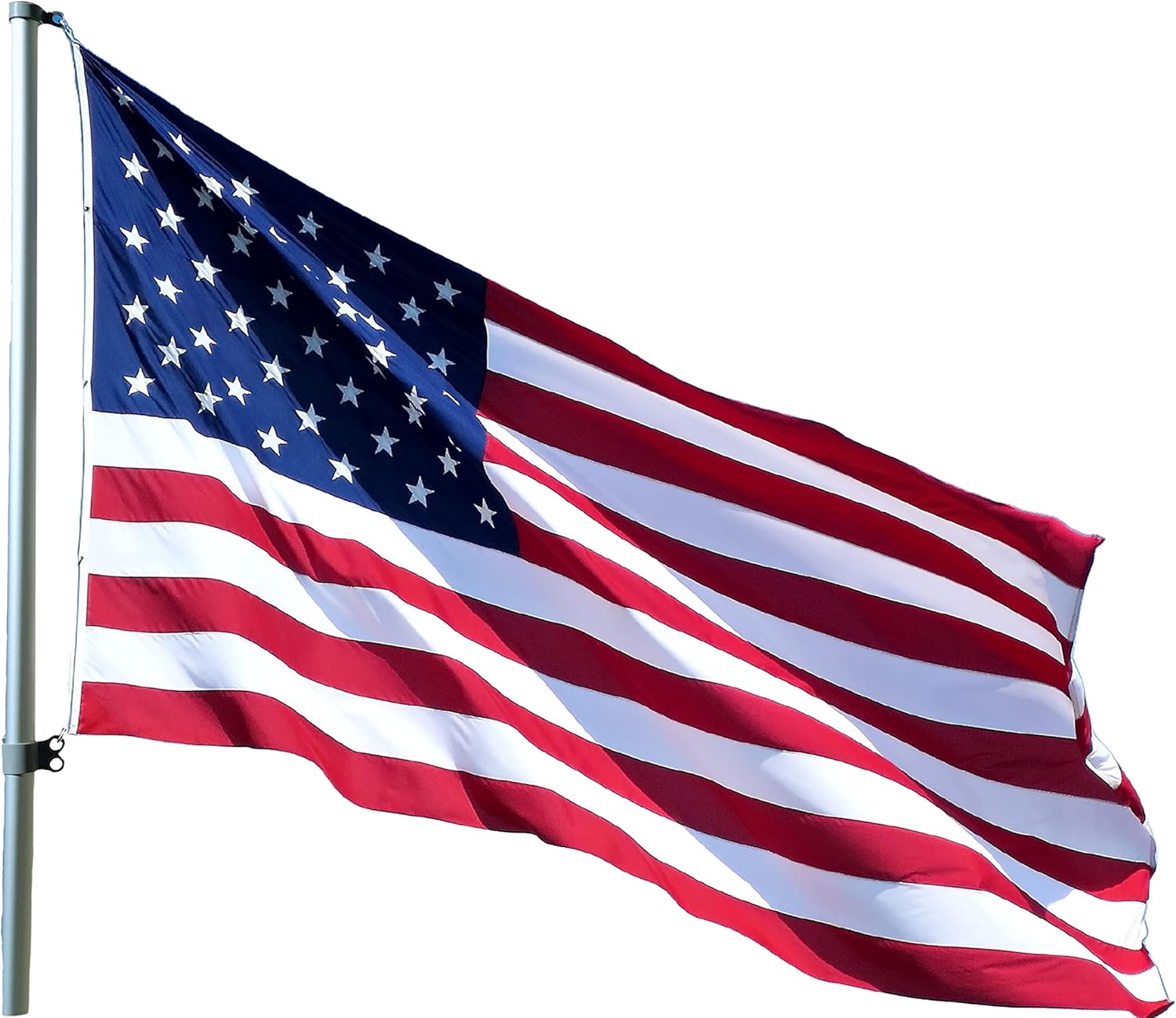 Flagpole Hardware - Service First Heavy Duty Telescoping Flagpole Kit (25 Foot, Silver)