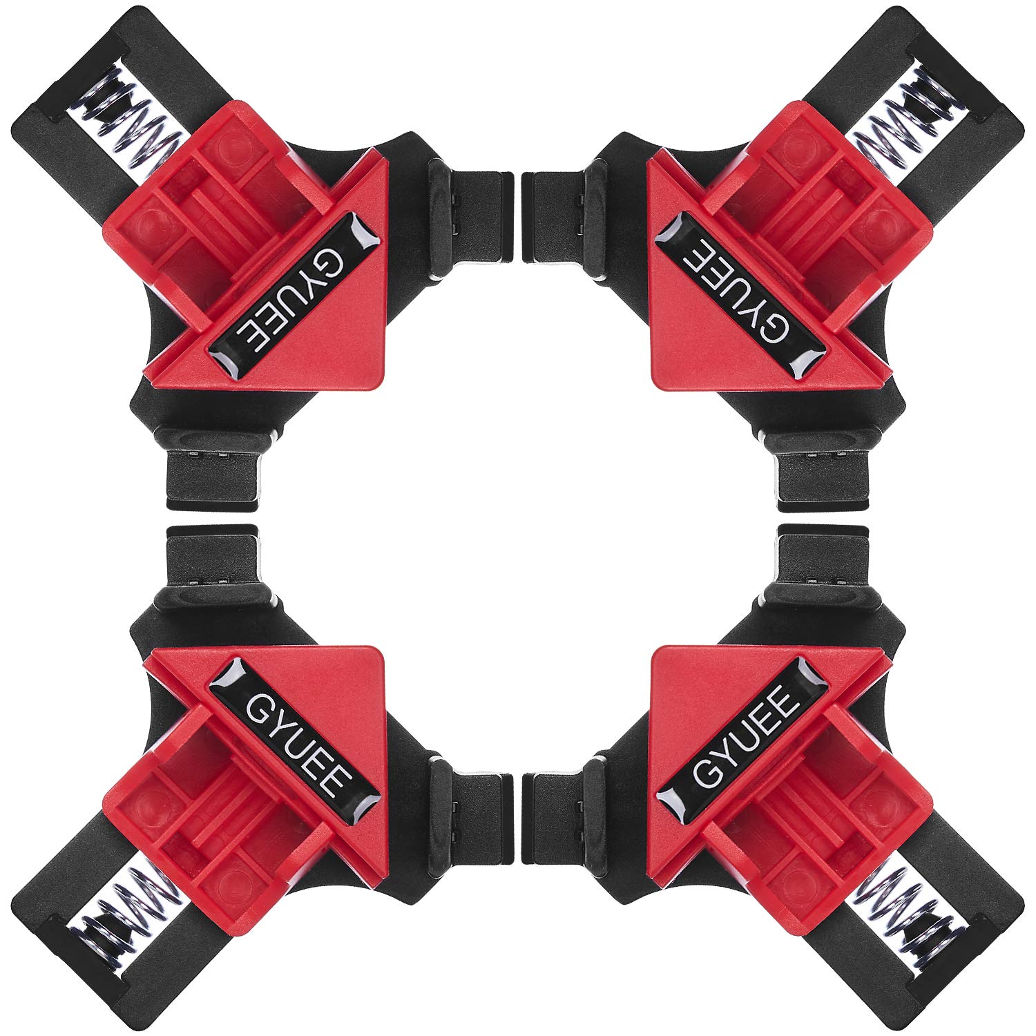 Photo 1 of 90 Degree Angle Clamps, Woodworking Corner Clip, Right Angle Clip Fixer, Set of 4 Clamp Tool with Adjustable Hand Tools (red4)