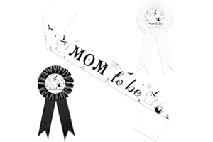 Serencatcher Halloween Baby Shower Decorations, Halloween Ghost Mom to Be Sash Mom Dad to Be Button Pin for Halloween Gender Reveal Baby Shower Decorations