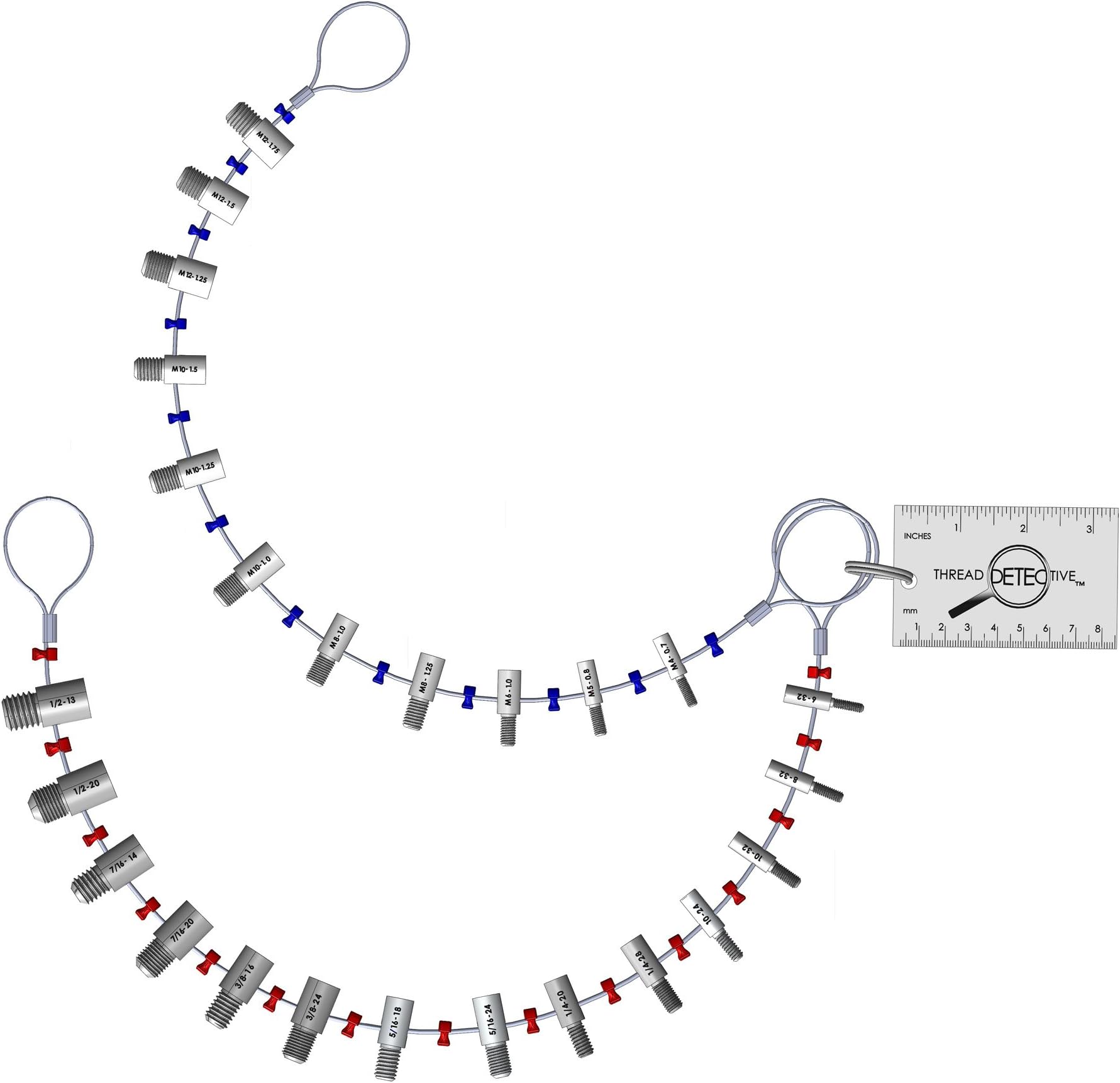 Innovative ComponentsAH-COM Thread Detective/Thread Identifier Inch. and Metric Combo Set with Ruler Attached