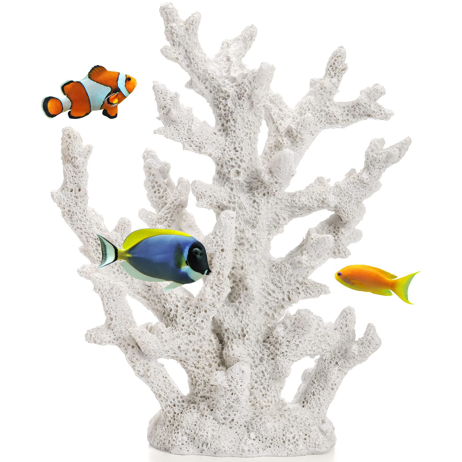 Photo 1 of TOPZEA Artificial Coral Ornament, Resin Faux White Coral Reef Aquarium Decor Decorative Sea Stony Corals Realistic Underwater Aquatic Plant for Fish Tank Decoration, Bathroom, Living Room