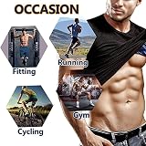 SKYWPOJU Men Sauna Heat Trapping T Shirt Waist Shaper Short Sleeve Top view 6