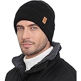 Wmcaps Merino Wool Fleece Lined Beanie Winter Hats for Men Women, Warm Thermal Kint Cap for Outdoor