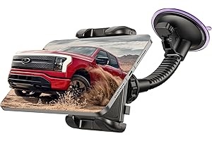 ToughTested Windshield Car Tablet Holder - Heavy-Duty Suction Cup GPS Mount for 5-13" Devices - 360° Rotation, Rugged Gooseneck, Vibration-Free Grip - Ideal for Trucks, SUVs, RVs, Vans & Cars