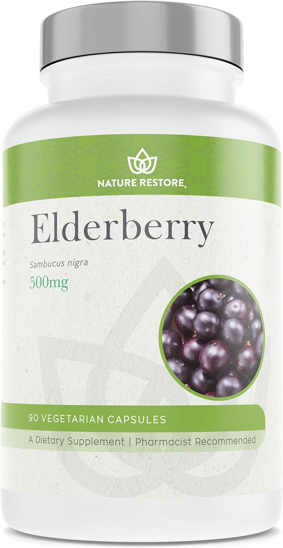 Nature Restore Elderberry Extract Supplement, 10 to 1 Extract, 90 Elderberry Capsules, Non GMO, Gluten Free, Vegan