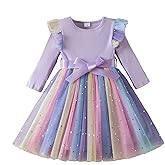 TTYAOVO Baby Girl Long Sleeve Casual Tulle Princess Dress
