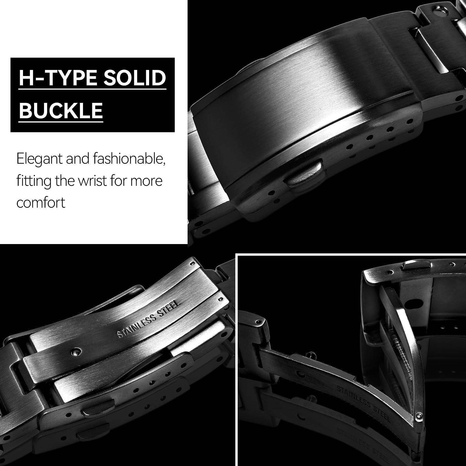 Korlexchi MOD Kit Metal Watchband and Watch Case Compatible with Casio For G-SHOCK Men's DW-H5600 316 Stainless Steel Bracelet Band Strap and Bezel